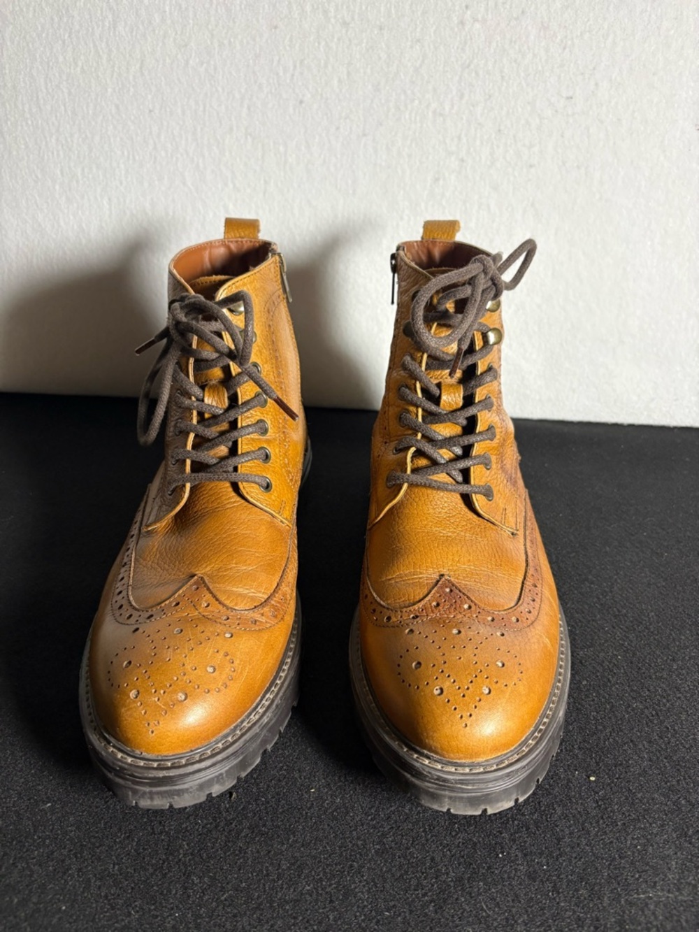 Vince Camuto Mens Namid Cognac Woodbury Brown Ankle Boots Size 12
